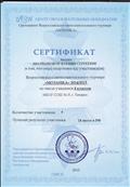 Сертификат о подготовке участников Всероссийского интеллектуального конкурса "Мозайка", 2015 год